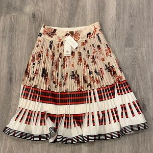 Women's Printed Pleated Skirt Tory Burch
